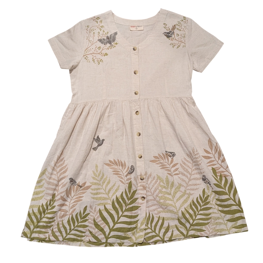 Linen Cotton Shift Dress Bombay Paisley S